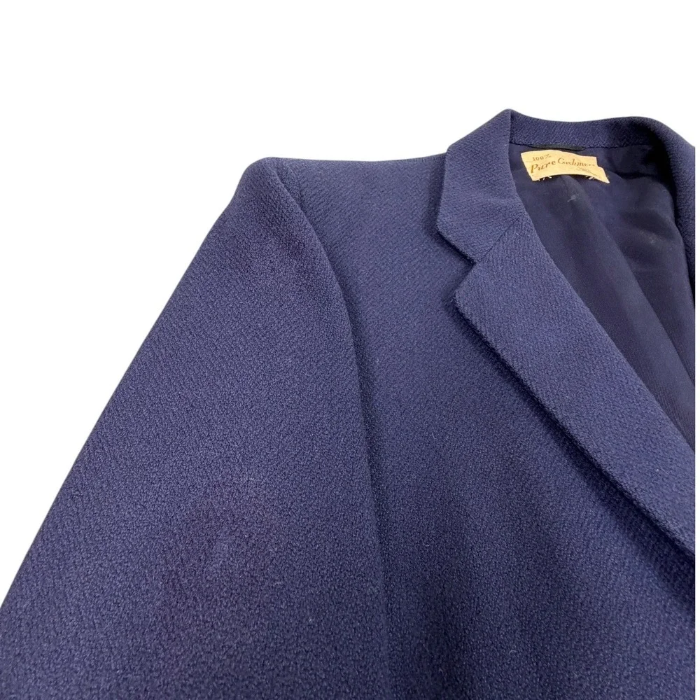 1950s Cashmere Patch Pocket Navy Blue Ireland Made Loomed Blazer 44R  Rockabilly